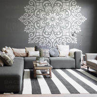 140 ซม. - 220 ซม. ลายฉลุ Mandala ขนาดใหญ่พิเศษสำหรับภาพวาด Big Wall ดอกไม้ชั้นแม่แบบ Decors รอบสีวินเทจ S260-lihongxin2