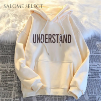 SALOME SELECT เสื้อฮู้ด เสื้อแขนยาวอบอุ่น หลวมและสบาย นุ่มนวล สบายๆ สไตล์ คลาสสิค WWY2300CPU 42Z231017