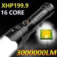 3000000LM Powerful Flashlight XHP199.9 LED 16 CORE Waterproof IPX5 Zoom Torch 5Mode USB Rechargeable Lamp by 18650/26650 Battery