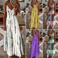 ◕♦☒ Women Sexy Spaghetti Strap Maxi Dresses Summer Vintage Casual V Neck Sleeveless Dress Female Camisole Long Party Dress Vestidos