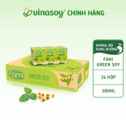 Thùng sữa đậu nành Fami Green soy không bổ sung đường 36 hộp x 180ml