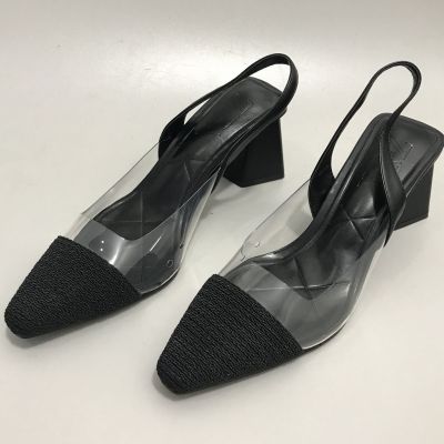 za Spains summer new female sandals block heel fashion transparent plastic temperament western fairy style crystal high heels