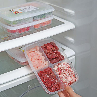 yizhuoliang ตู้เย็นแช่แข็งเนื้อสัตว์สี่ช่องกล่องเก็บอาหาร-กล่องแช่แข็งเกรด