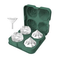 Rose Diamond Shape Ice Cube Mold Whisky Wine Cool Down Ice Maker Reusable Ice Cubes Tray Mold for Freezer with Lid Ice Maker Ice Cream Moulds