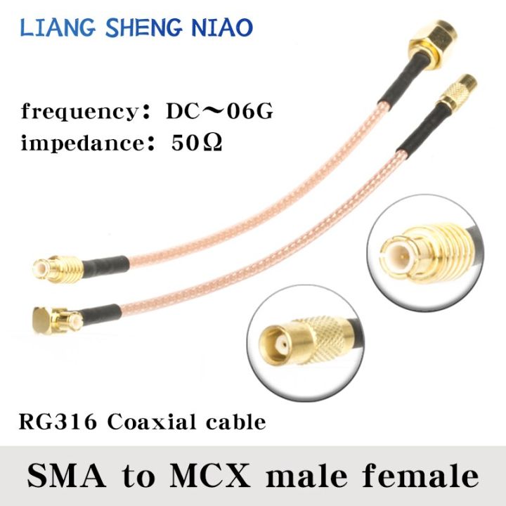 rg316-cable-mcx-female-jack-nut-bulkhead-to-sma-male-plug-connector-rf-coaxial-jumper-pigtail-straight-sma-to-mcx-cable-rf-line-electrical-connectors