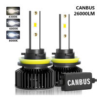 2Pcs Led Headlight H1 H3 H4 H7 Led Canbus 26000LM H8 H11 HB3 9005 HB4 9006 Led Headlights Car Light Bulbs 6000K Automobiles Lamp