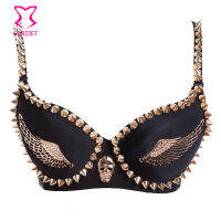 Rivet Bra แฟชั่นเซ็กซี่และเสื้อชั้นในตลกๆ925หมุดย้ำสำหรับเวทีไนท์คลับ