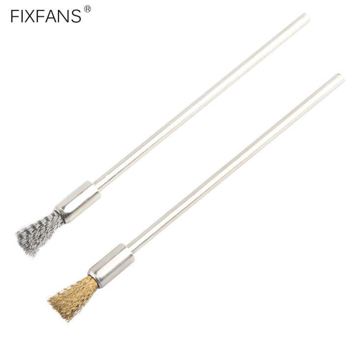 FIXFANS Stainless Steel Wire Brush and Brass Wire Brush Set, 10cm Pen