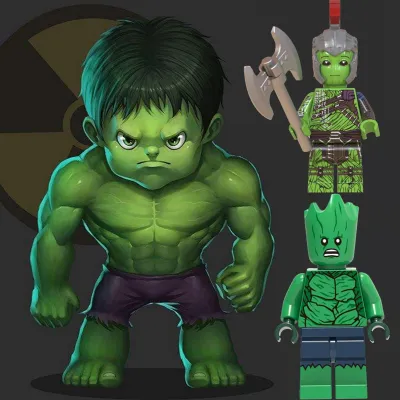 Miniตัวเลข Avengers Red Hulk Bruce Banner Green Goblin เดอร์แมนบล็อกตัวต่อของเล่นสำหรับเด็ก
