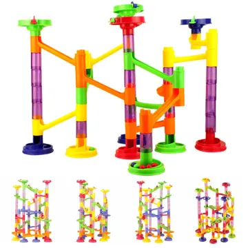 Marble Run Race Track Building Blocks Kids 3D Maze Ball Roll Toy DIY Marble  Run Race Coaster Set 80/105/109/133pc Christmas Gift