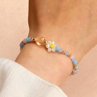 [COD] Korean version of the simple flower rhinestone bracelet ins style summer beaded personality student bestie hand female