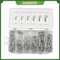 ZOWBRSH 150 Pcs เหล็กไร้สนิม ชุดจัดประเภทสลักเกลียว 6ขนาด แผ่นสังกะสีชุบ คลิป R ทนทานต่อการใช้งาน คลิปยึดสปริง ระบบล็อคล็อค