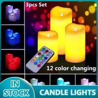 Electronic 12 Colorful LED Candle Wax Flame Led Smokeless Candle Led Tea Light Party Decorative Fake Candles WIth Control