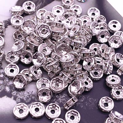 New 50pcs 8mm Crystai Rhinestone Glass Round Loose Spacer Beads for Jewelry Making DIY Handmade Bracelet Accessories DIY accessories and others
