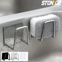 Kitchen 304 Stainless Steel Sponges Holder Self Adhesive Sink Sponge Drainer Drying Rack Kitchen Accessories Storage Organizer Adhesives Tape