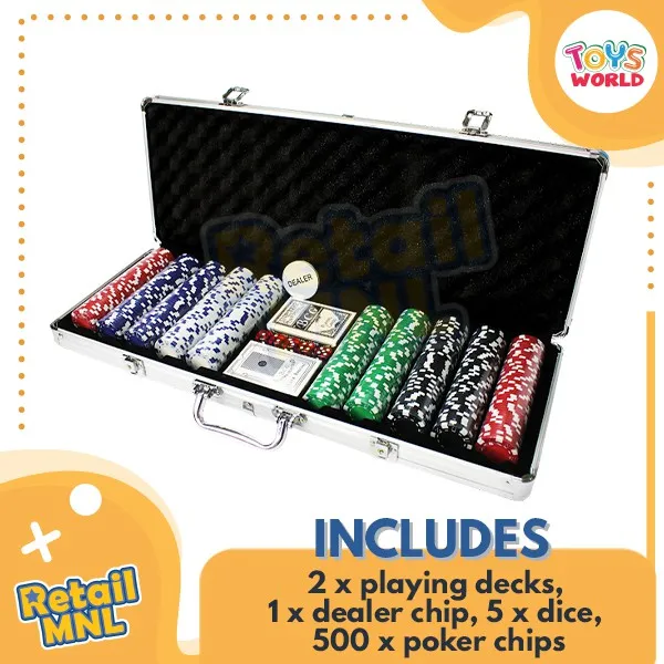 Retailmnl Poker Game Poker Chips Set 500pcs with Free Metal Box Lazada PH