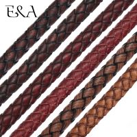 1Meter 6mm Round Genuine Braided Leather Rope String Uninterrupted Cord Bracelet Jewelry Craft Making DIY Findings Accessories Belts