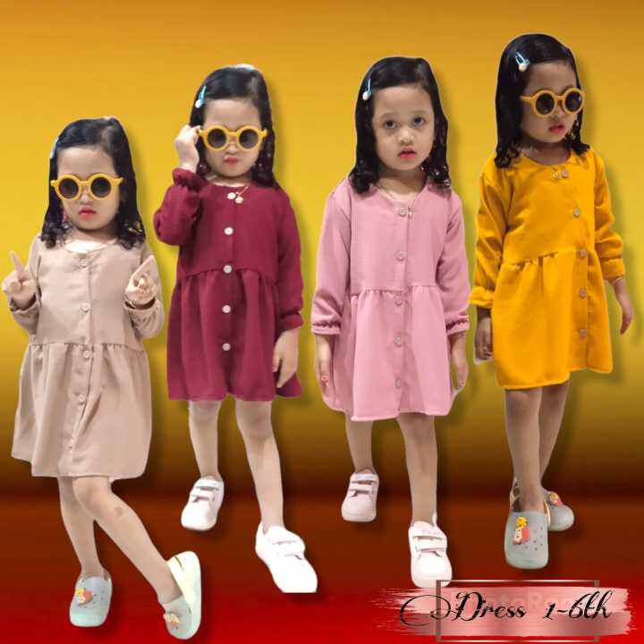 Tunik Bahan Kringkel Terbaru Terlaris 1 - 6 Thn / Dress A nak Desain