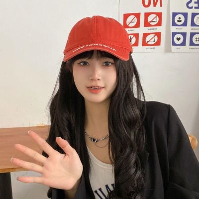 △♨ New fashion trendy all-match hig h-quality baseball cap peaked cap brim embroidery same style baseball cap red