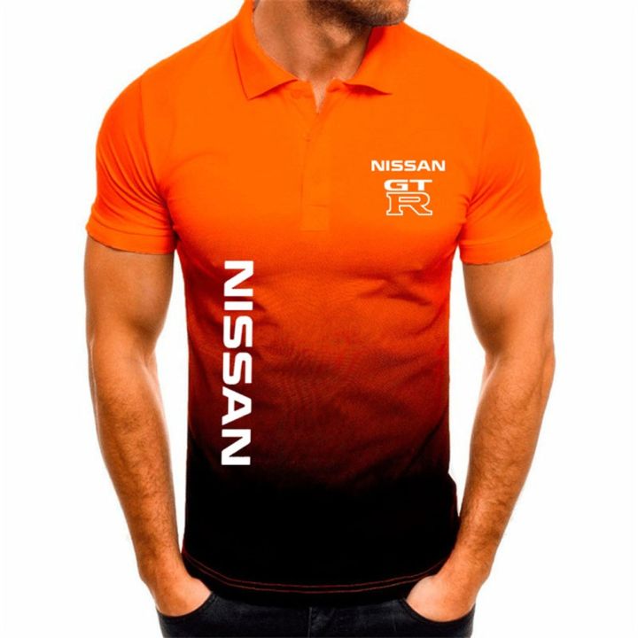 เสื้อโปโลสำหรับผู้ชายแบบทางการ2023ใหม่นิสสัน-gtr-พิมพ์ลายฤดูร้อนแขนสั้นแฟชั่นคลาสสิกคุณภาพสูงเสื้อลำลองเสื้อโปโลเข้ารูปผู้ชายแฟชั่นใหม่