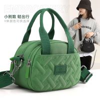 [COD] Shoulder bag womens 2022 spring new nylon cloth embroidery thread Messenger lightweight fashion car stitching