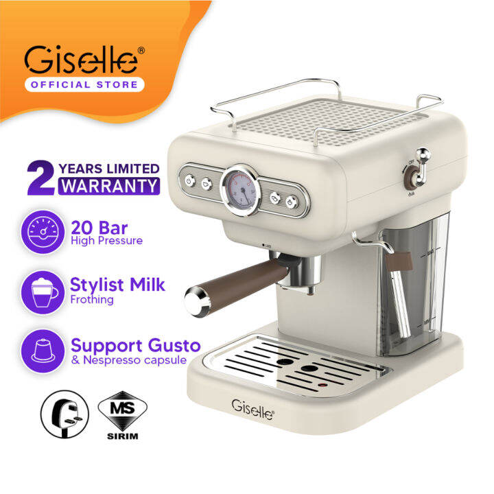 Coffee Machine 20 Bar Automatic Giselle Retro Espresso Coffee Machine