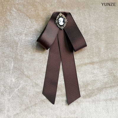 YUNZE เสื้อริบบิ้นผูกโบว์สำหรับผู้หญิง,ใหม่เสื้อเข็มกลัดโบว์หัวสวยงามเสื้อผูกโบว์เข็มกลัดติดปกเสื้อเครื่องประดับเข็มกลัดช่อดอกไม้