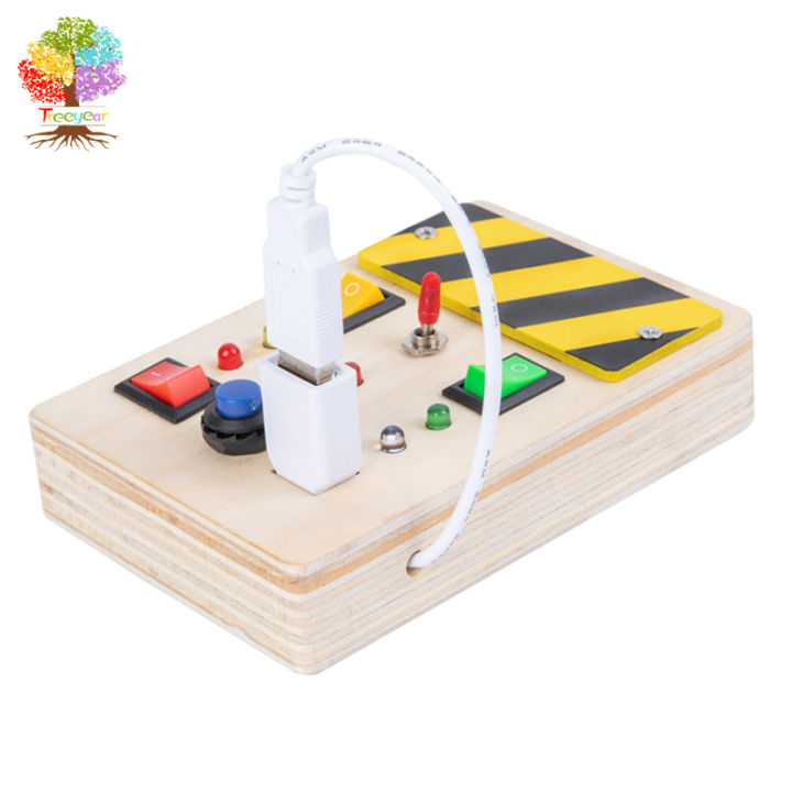 treeyear-montessori-busy-board-ของเล่นเด็กวัยหัดเดิน-ของเล่นไม้สำหรับเด็กวัยหัดเดิน1-3พร้อม-led-light-up-ปุ่มของเล่นเพื่อการศึกษาสำหรับเด็ก