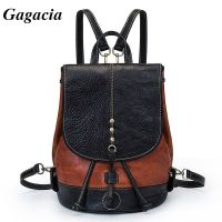 ✎☒ GAGACIA Retro Backpack Female Cowhide Backpacks For Women Travel Bag 2022 New Lady College Bags Girls Genuine Leather Bagpack