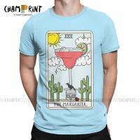 Mens T-Shirt Margarita Reading Awesome Tee Shirt Tarot Divination Occult Card Magic Witch T Shirts Round Collar Tops Gift