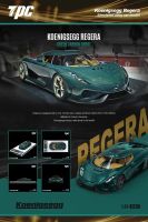 Presale TPC 1:64 Koenigsegg Regera คาร์บอนสีเขียว Ghost Die-Cast โมเดลรถยนต์คอลเลกชันขนาดเล็ก