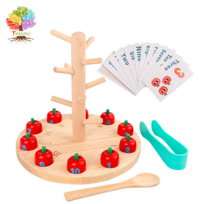 นับแอปเปิ้ลของเล่น,Montessori นับของเล่นสำหรับเด็กวัยหัดเดิน,ไม้การศึกษาการเรียนรู้ของเล่นสำหรับเด็กหญิงและเด็กชาย2 3 4ปี