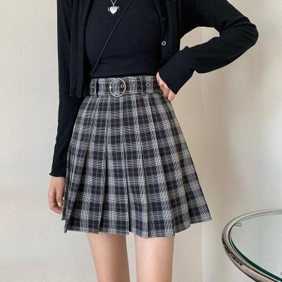 ‘；’ Goth Skirt Plaid Pleated Mini Harajuku Grunge Winter Autumn Women Gothic Streetwear High Waist Fashion Short Skirt