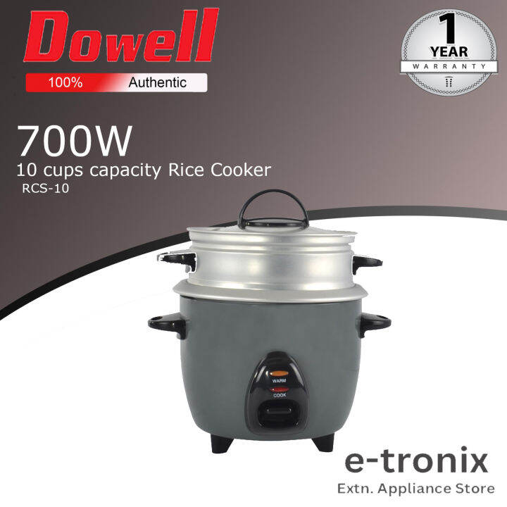 Dowell 10 cups Rice Cooker with Steamer RCS10 Lazada PH