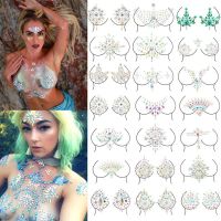 3D Sexy Chest Crystal Resin Diamond Tattoo Sticker Bar Music Festival Rhinestone Tattoo Sticker Carnival Party Chest Ornament Stickers