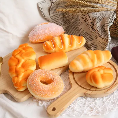 Slow Rising Squeeze Toy PU Bread Stress Toy Desktop Decoration Baking Props Bread-shaped Stress Relief Toy Simulation Bread Model