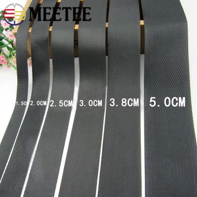 ：“{—— 5Meters Meetee 10-100Mm Black Nylon Weing Band Bag Backpack Strap Pet Collar Belt Tape DIY Garment Rion Sewing Accessories