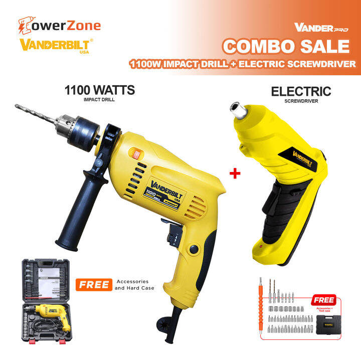 COMBO Vanderbilt Impact Drill 1100W with 32 pcs Drill Bits and