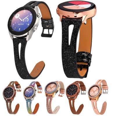 สายสายหนังแท้แบบบาง20มม. สำหรับนาฬิกา Galaxy Samsung Active 2/Watch3 41มม. สายสำหรับ Galaxy Watch 42มม. อุปกรณ์เสริม CarterFa