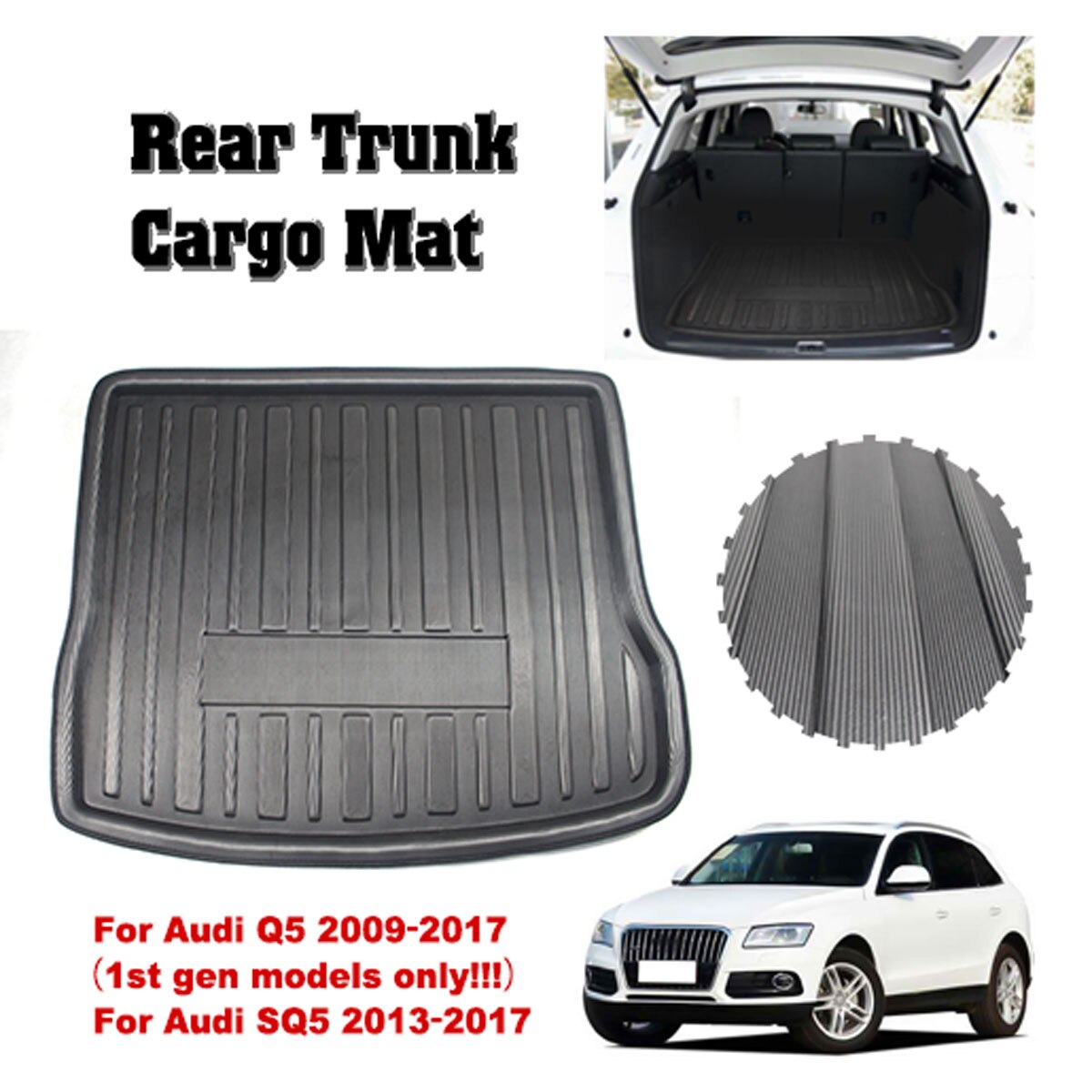 Car Boot Pad Carpet Cargo Mat Trunk Liner Tray Floor Cover Mat Fit for Audi Q5 2013 2014 2015 2016 2017 2018 2019 