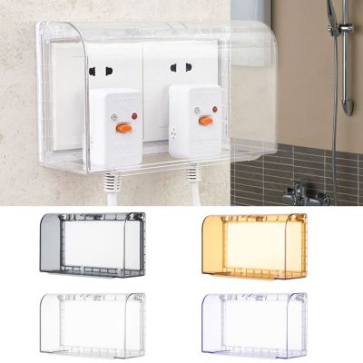86 Type Double Socket Switch Protector Electric Plug Cover Child Safety Waterproof Heightened Splash Box Bathroom Power Outlet