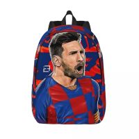 【jw】☢ Mochila esportiva casual para homens e mulheres Messied comemora futebol escola secundária lionel mochila de bolsa ombro laptop