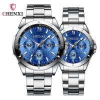 CHENXI brand couple watch men and women decorative three-eye waterproof quartz ladies steel belt