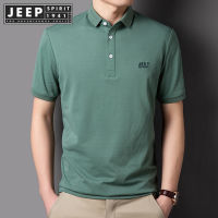 JEEP SPIRIT 1941 ESTD เสื้อโปโลผู้ชายแขนสั้นเสื้อโปโลผ้าฝ้ายใหม่ฤดูร้อน