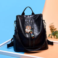 SMOOZA Big Leather Women Backpacks New Arrivel Vintage Female Shoulder Bag High Quality Travel Rucksack School Bag For Girls