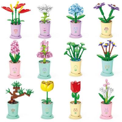 Building Block Flowers Colorful DIY Flower Building Block Decorative Blocks Set Safety Multifunctional For Boys Girls Kids amazing