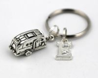 【DT】Fashion Caravan Key Ring Trailer Camper Keychain Initial Keyring 26Letter Choose Holiday Travel Key Ring Fob Gifts Souvenir hot