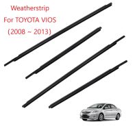 4ชิ้นสำหรับ Toyota Vios 2008 2009 2010 2011 2012 2013รถนอกหน้าต่างปั้น Weatherstrip ซีลเข็มขัดแถบสภาพอากาศพลาสติกตัด