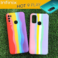 เคสโทรศัพท์ แบบยาง TPU หุ้มกันรอย ลายสายรุ้ง สำหรับ Infinix Hot 9 Play