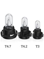 10pcs Car Interior Instrument Light Bulbs T4.7 T4.2 T3 12V Auto Dashboard Lamps Air Conditioning Button Indicator Light White